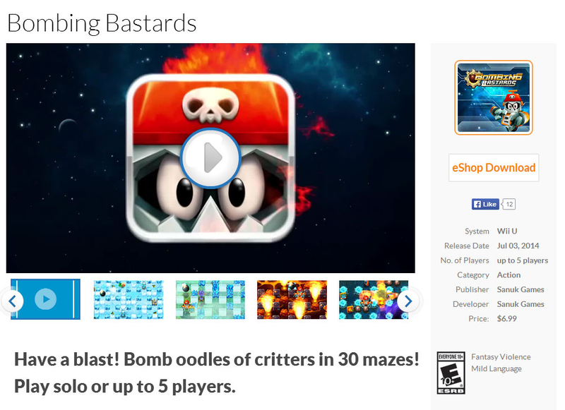 Illustration for article titled Bombing Bastards Is A Game You Can Buy On A Nintendo Console